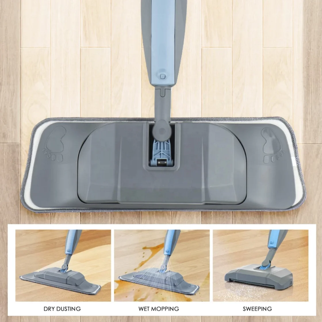 Mop 3 in 1 Spray Mop And Sweeper Machine Vacuum Cleaner Hard Floor Flat Cleaning Tool Set For Household Hand-held Easy Use Mop