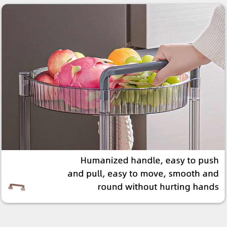 Plastic Shelves Storage 1/3/4 layers Rotating Vegetable Shelving Kitchen Floor Multilayer Shelving Storage Rack