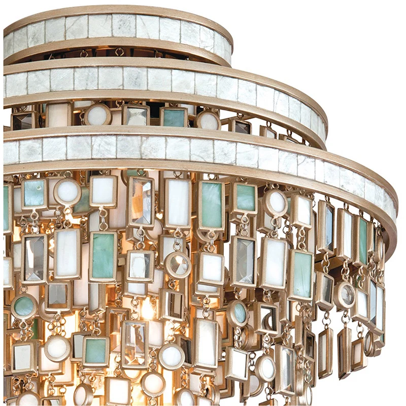 Tiffany Fixtures Chandelier Ceiling Luxury Metal Nordic Lighting Nature Sea Shell Chandelier For Living Room