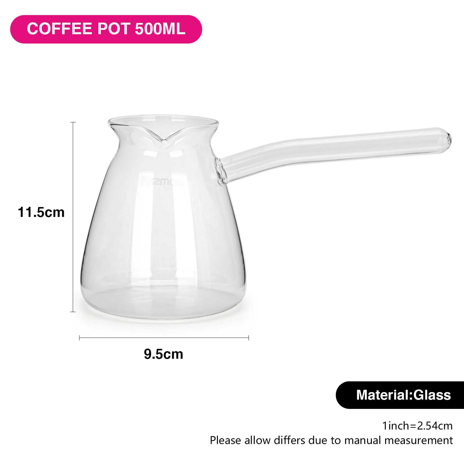 FISSMAN 500ML Heat Resistant Glass Turkish Coffee Pot