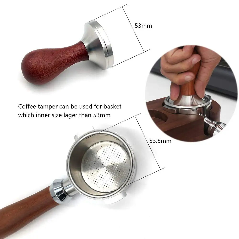 Barista Tools Constant pressure Automatic Adjustable Height Tamper 51mm 53mm 58mm Espresso Force Coffee Tamper with Clear Scale