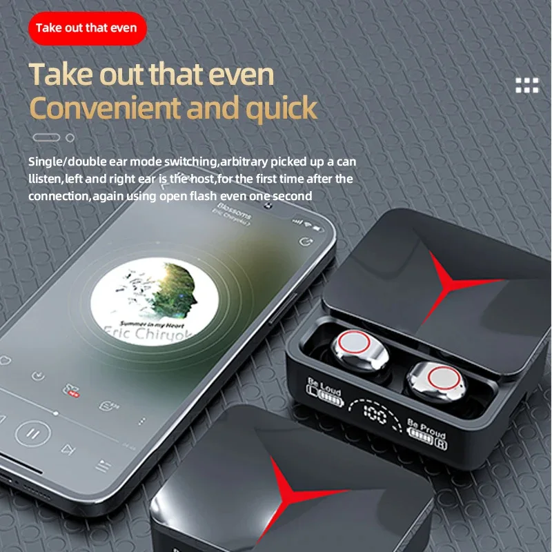 M90 Pro Earbuds Wireless Headphones Gaming Earphone With Mic Charging Box Music Headsets Bluetooth  Game Earbuds Sports Earphone