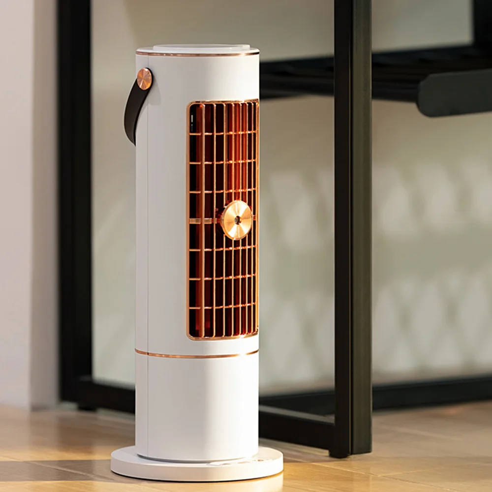 2024 Oscillating Bladeless Air Cooler Floor Portable Electric Tower Fan Portable Desktop Spray Tower Fans with Water Tank