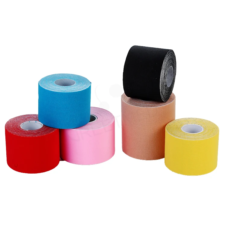 Zinc Oxide Red White Waterproof Roll Therapy Adhesive Medical Athletic Body Muscle Strapping Rigid Kinesiology Sports Tape
