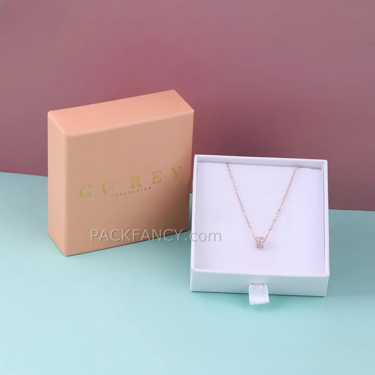 
Cheap Custom Slide Fashion Sliding Draw Box With Jewelry Pouch With Logo 