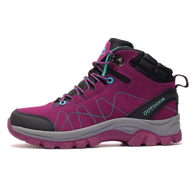
Mountain trekking shoes women boots, PU Suede outdoor woman shoe, climbing hiking shoes for women 