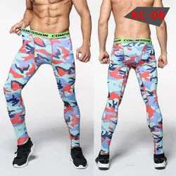 Fitness Sport Leggings Men Gym Jogging Trousers Sportswear Camouflage Compression Pants Running Tights Men Soccer Training Pants