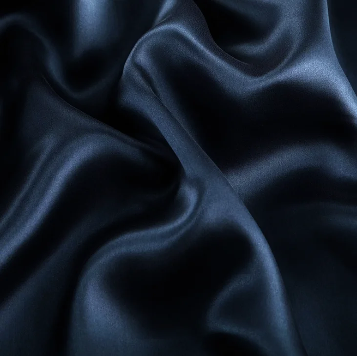 19mm22mm25mm 114cm Black Navy Factory Price Luxury Shiny 100% Mulberry Charmeuse Satin Silk Fabric Pure Silk