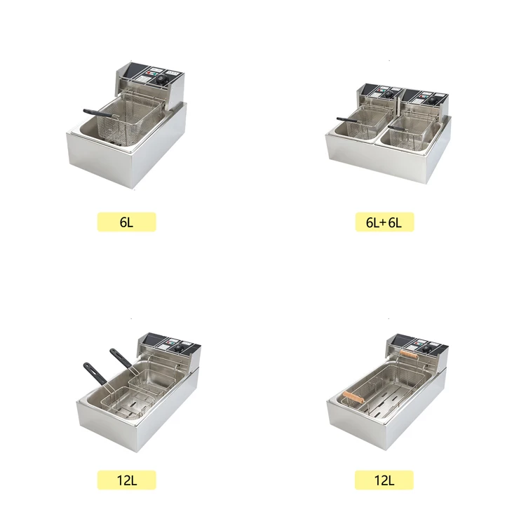 Commercial Hotel Stainless Steel 6L Fryers Restaurant Electric Potato Twist Deep Fryer