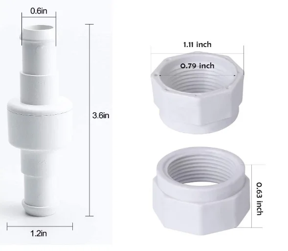 D20 D15 Factory Price Hose Ball Bearing Swivel Feed Hose Nut Pool Replacement Fittings fits 280 3900