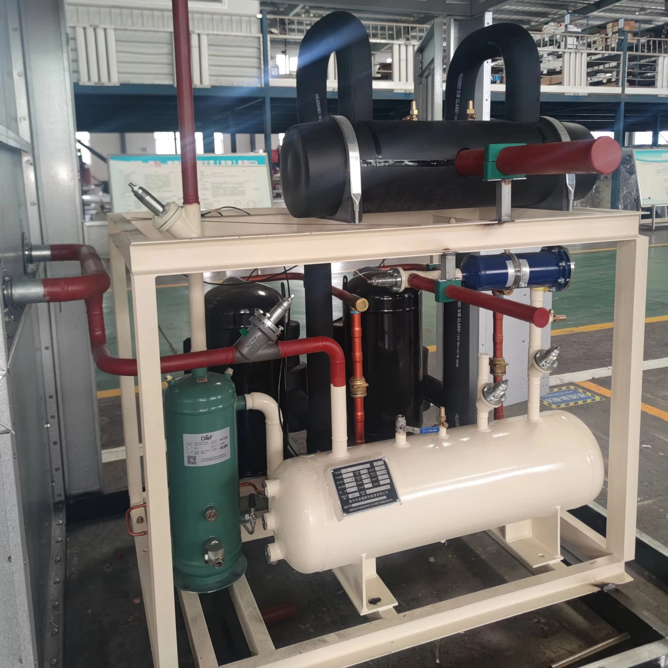 Semi-Enclosed High Temperature Condensing Units Screw Type cold room keep fresh cold storage