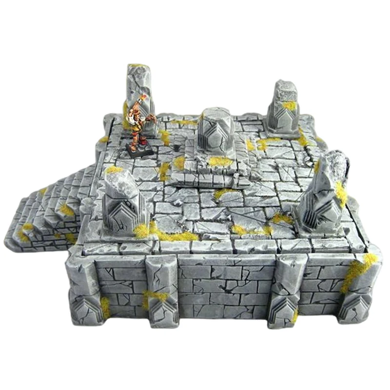 Custom fanfasy game 3D printed resin wargaming scenery ruined ancient temple scatter terrain miniature