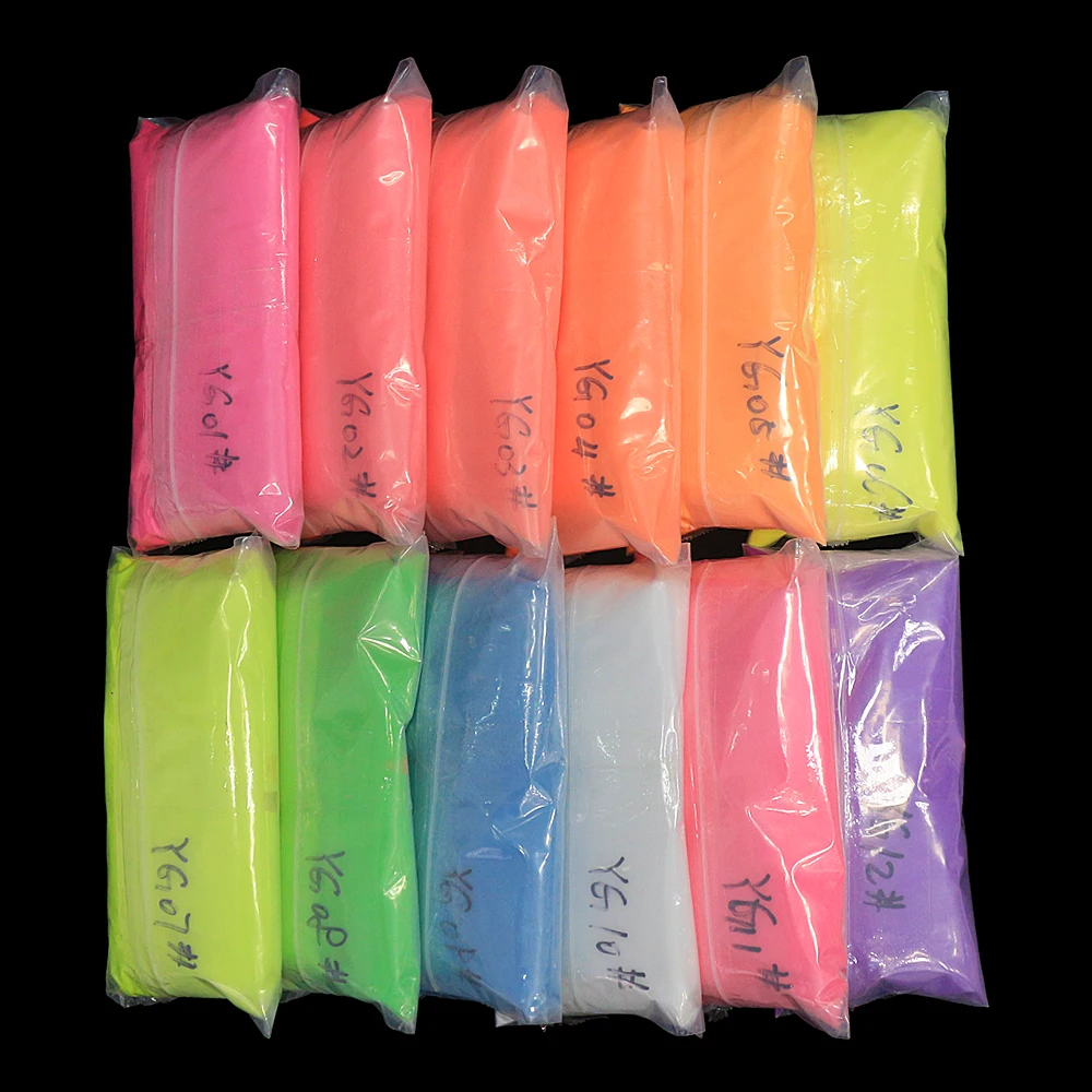 BIN Hot Selling fluorescence Neon colors 1kg bright acrylic nail  powder Polymer Powder  For Salon