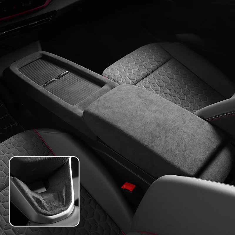 Alcantara car central panel frame armrest cover Air Conditioner Vent Outlet Cover Steering wheel cover for Volkswagen ID4