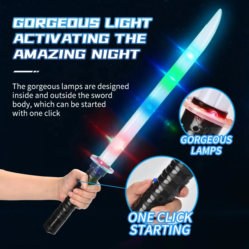 Realistic Electric Flashing Sword With Lights And Sound Flashing Toy Children Luminous Weapon Sword Toys For Kids