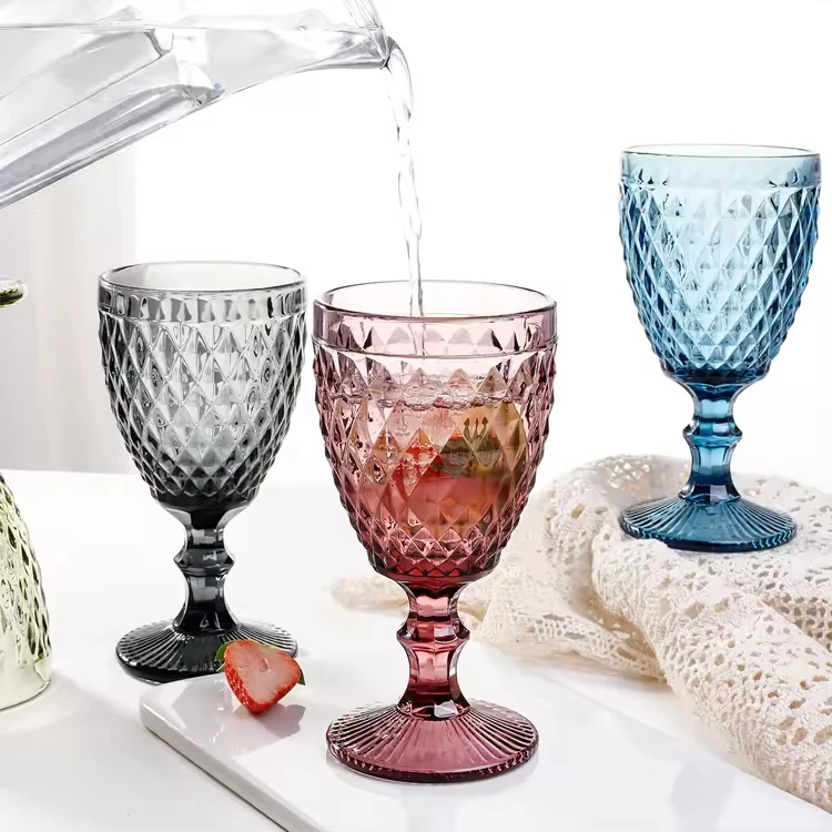 Special Design Widely Used Whisky Crystal Colored Wine Colored Cup Vintage Glass Goblets Vintage Glass