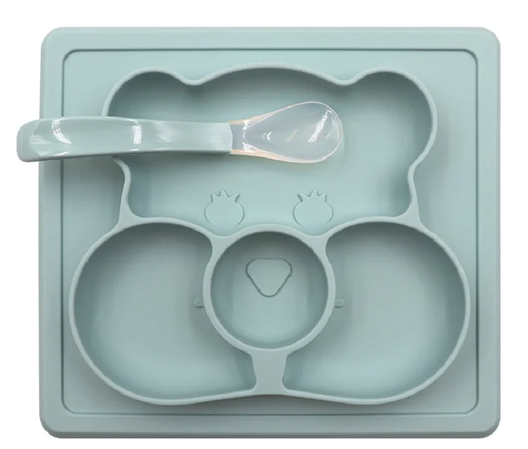 Cartoon Assiette Platos De Silicon Para Bebe Baby Tableware Food Grade Animal Silicone Plates