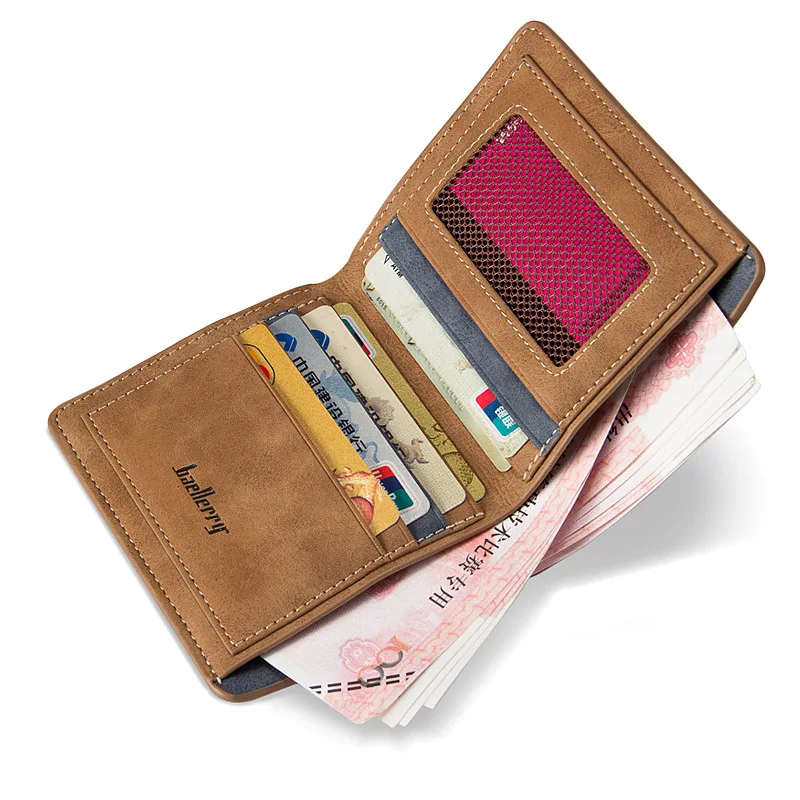 wholesale Baellerry private label leather wallets carteras de hombre vintage short travel wallet slim card holder wallets leather men