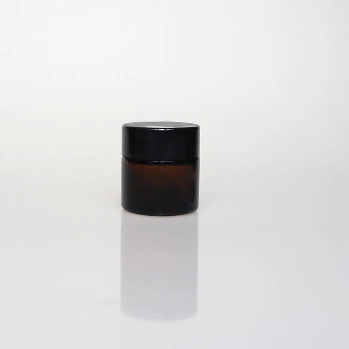 15ml 30ml 50ml Brown Glass Refillable Cosmetic Jars Empty Face Cream Lip Balm Storage Container Pot Bottle With Black Lids