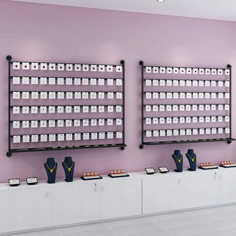 Factory Direct Custom New Design Commercial Jewelry Display Stands Wall-mounted Jewelry Storage Racks Metal Earing Display Racks