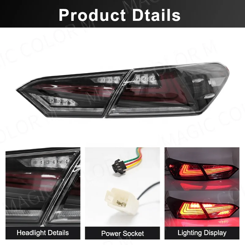 Full LED Warning Taillight for Toyota Camry 2018 2019 2020 2021 Turn Signal Brake Driving Lamps Auto Tail light Accessories