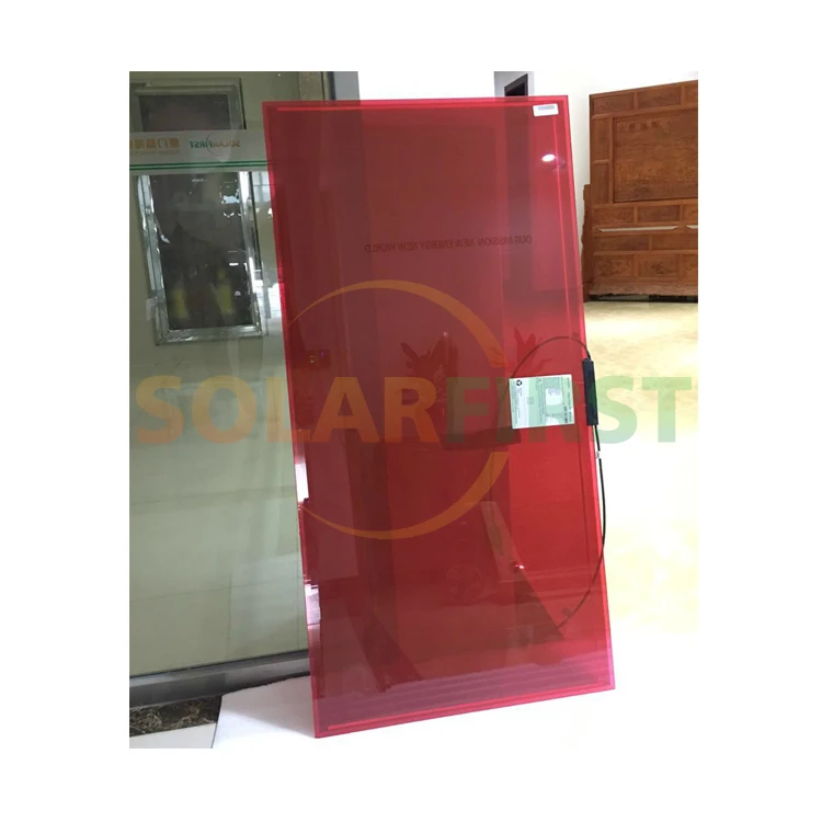 High Quality Red Blue Green Color 10W 100W Transparent Thin Film Solar Panel