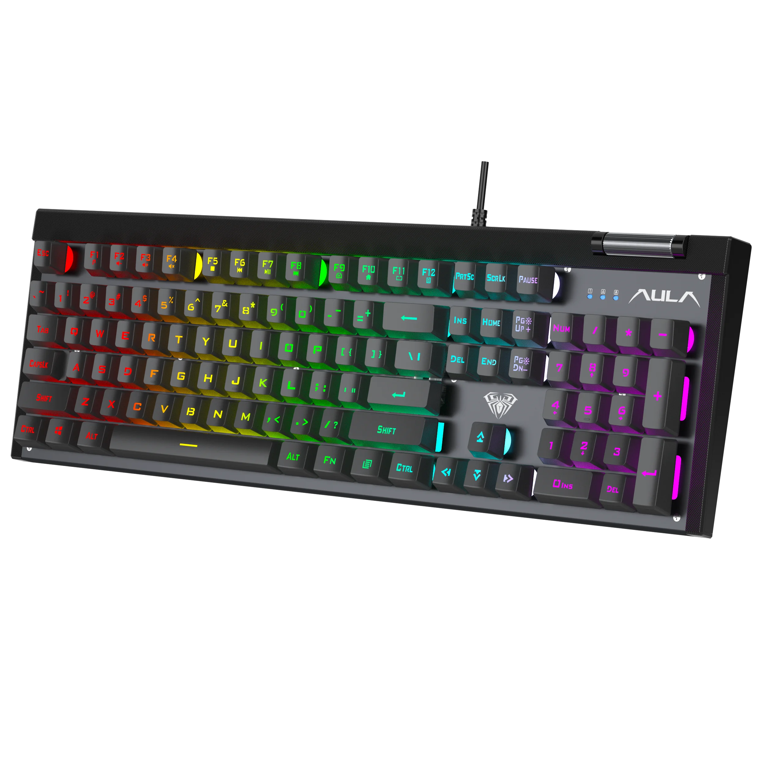 Игровая клавиатура F3020,ABS плавающие клавиши, крутой волшебный эффект освещения, металлическая пескоструйная панель