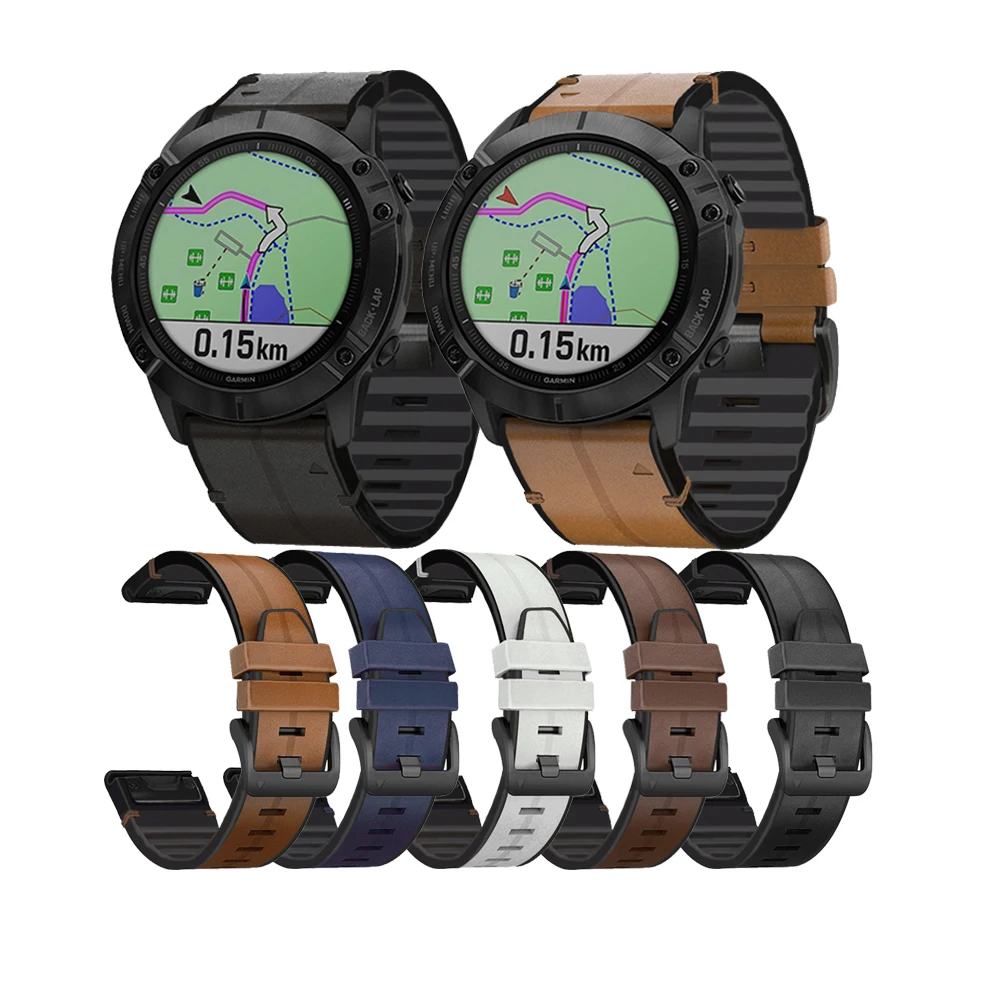 Free sample Leather Watchband Strap for Garmin Instinct/Fenix 5 /5Plus Smart Watch Bracelet Wristband Replacement Band