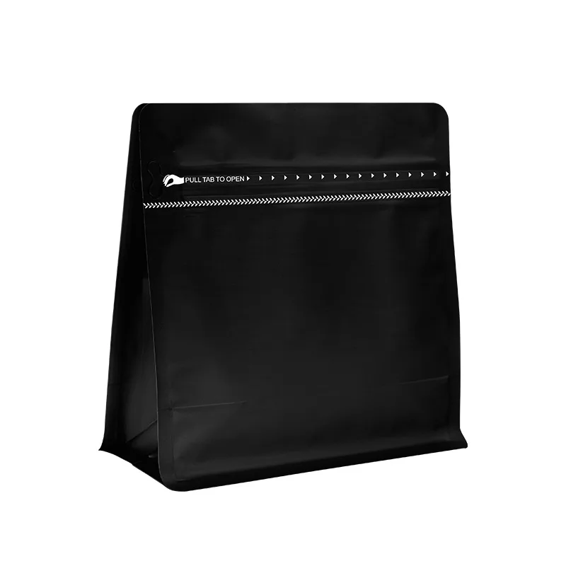 Food Grade Plastic Aluminum Foil Milk Coffee Power Packing Pouch Zip Lock Flat Bottom Bags With Resealable Degassing Valve