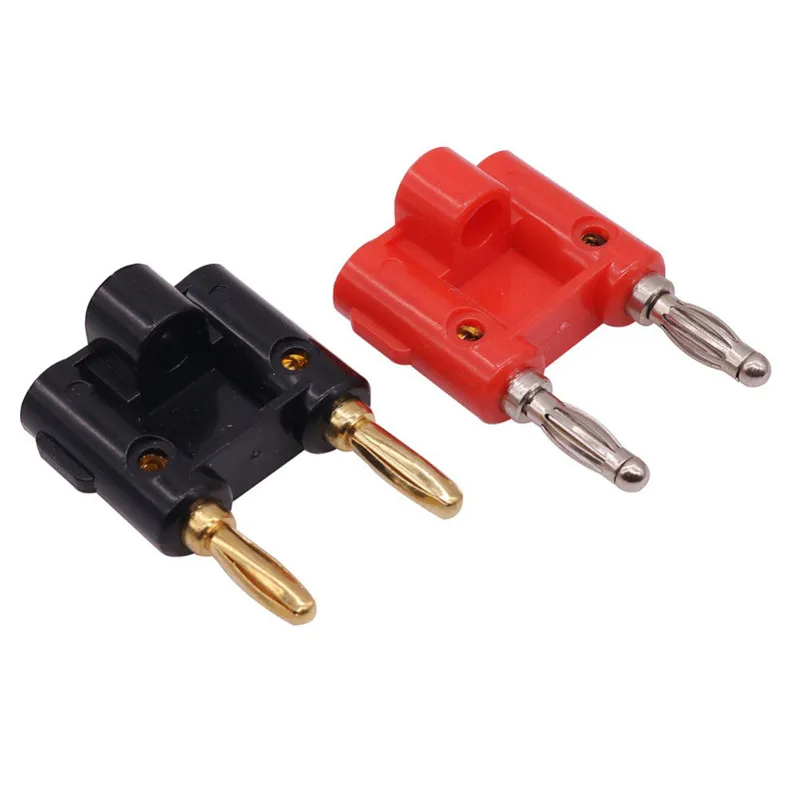 Double Row 4mm Banana Plug Connector Speaker Adapter Two-position Lantern Cross Plug Connector