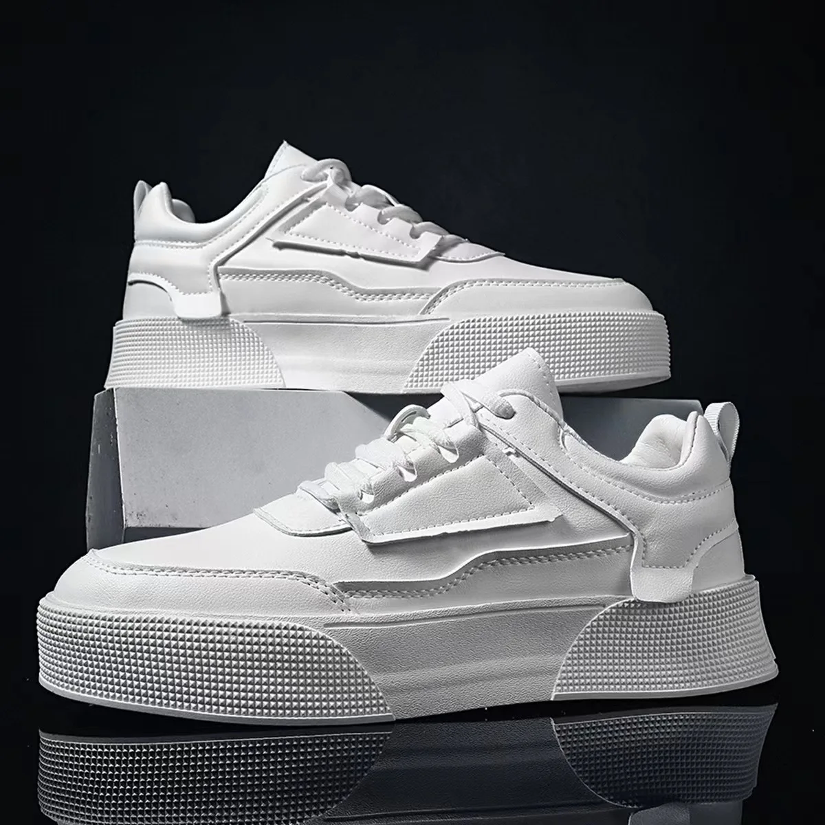White Casual Leather Sneakers Waterproof Shoes 2023 Comfortable Spring Sneakers Men Casual Shoes