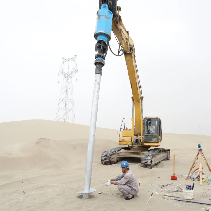 YAH-5C Factory direct sales New technology Galvanized Hydraulic Supporting structures auger drill Helical pile for Digger