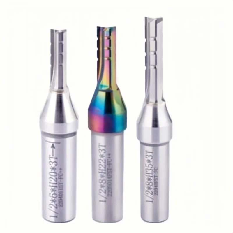 6*20 22  25 28 12mm Shank TCT Straight Engraving Bit Milling Cutter Two Flutes Roughing Straight Router Bit for Wood Woodworking