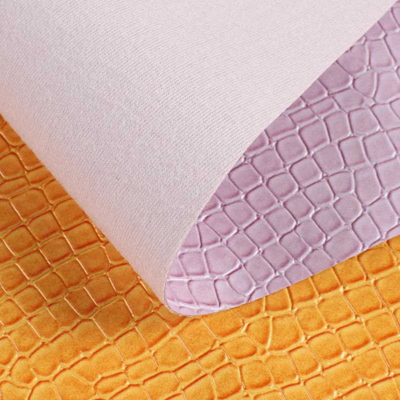 Bright surface Patent PVC Leather Fabric Pink Faux Leather By The Yard PVC Leather and Fabric For Making  Car Key Chain Belt bag
