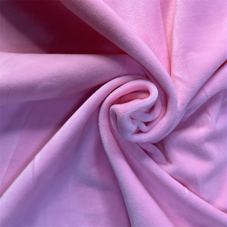 High quality 95 polyester 5 spandex toy fabric solid color super soft stretch velvet pajamas fabric