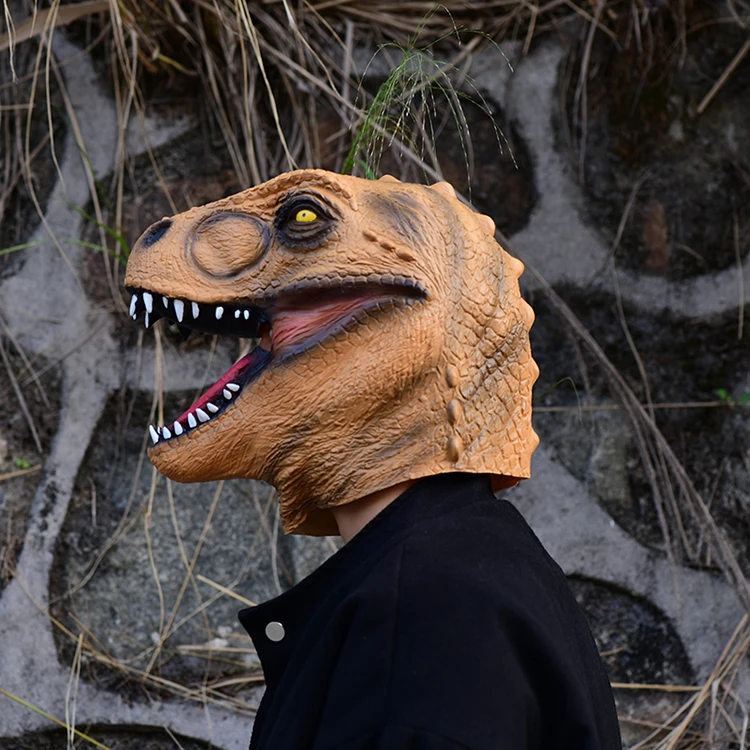 Tyrannosaurus Rex Latex Mask Halloween Party Cosplay Dinosaur Masks Mascaras De Latex Realista Animal Masks Masquerade Masque