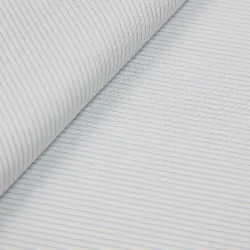 Китайская текстильная пряжа, окрашенная тканая 100% хлопчатобумажная саржевая полосатая Поплиновая ткань для мужских рубашек