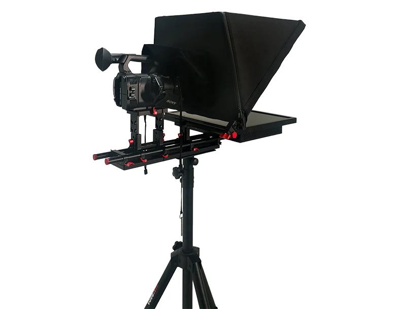 24M1-G1 24inch single screen built in prompter auto-mirror professional TVstudio equipment broadcast teleprompter tripod remoter