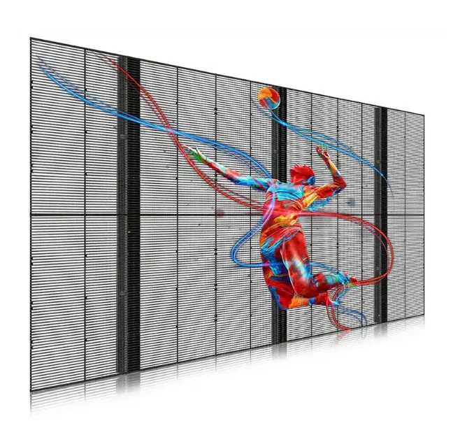 Yake Led pantallas indoor Flexible holographic LED Transparent Film Screen On Glass Video Wall Clear Super Thin LED Film Display