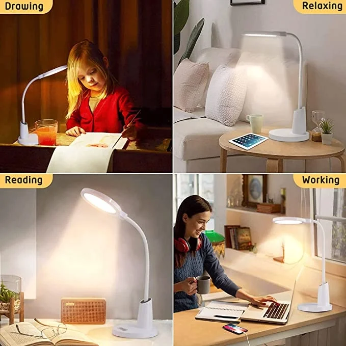 Timer Folding LED Desk Lamp Book Reading Light Dimming Table Lamps For Reading Study With Night Light