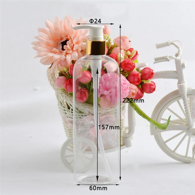 IBELONG Wholesale Clear Green Amber Blue 500ml pet plastic body wash bottle with treatment pump