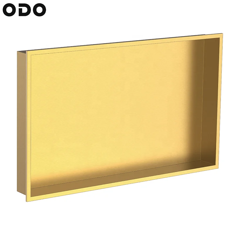 Good Quality Luxury Cabinet Brushed Rose Gold 304 Stainless Steel Rectangle Size Waterproof Insert Bathroom Shower Wall Niches