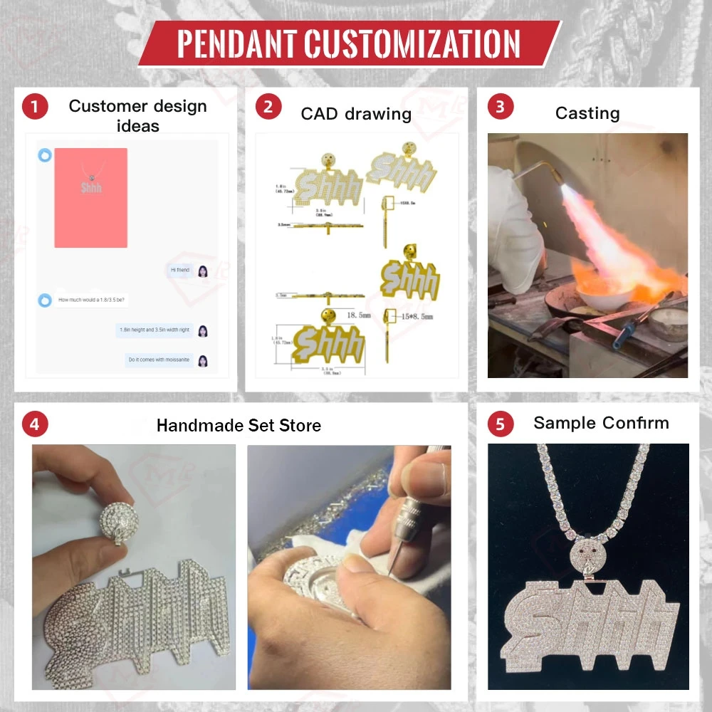 Diamond VVS Moissanite Letter Pendant Star Hip Hop Jewelry Silver 925 Custom Moissanite Pendant