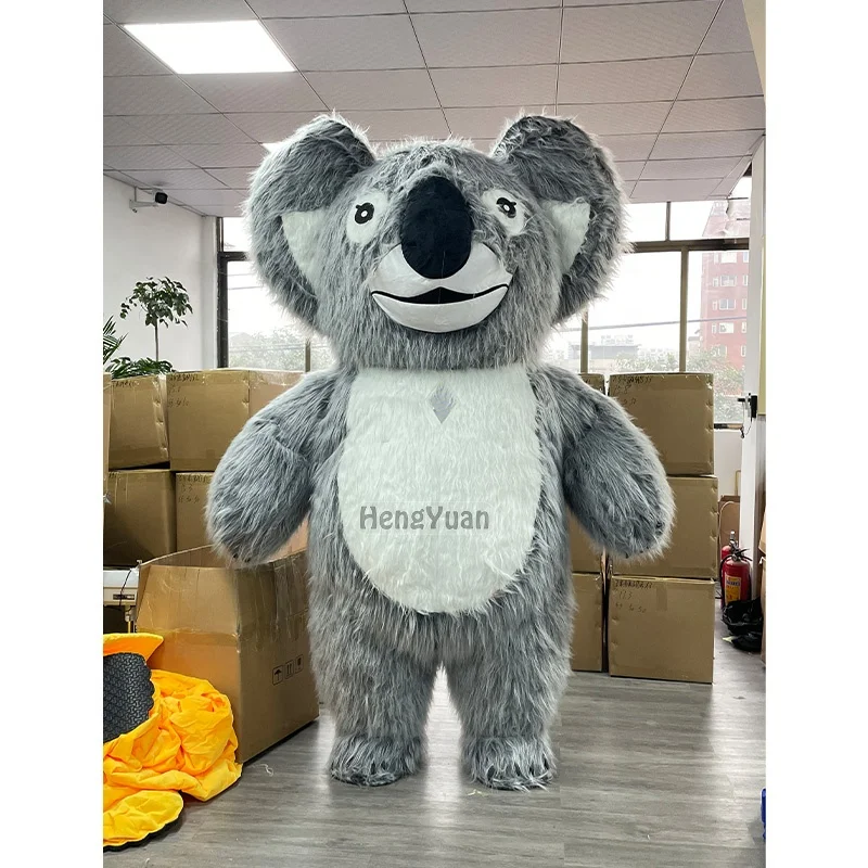 Giant Walking Animal Mascot Costumes Cosplay Unisex Inflatable Koala Mascot Costume Lovely Gray Plush for Halloween Party Decor