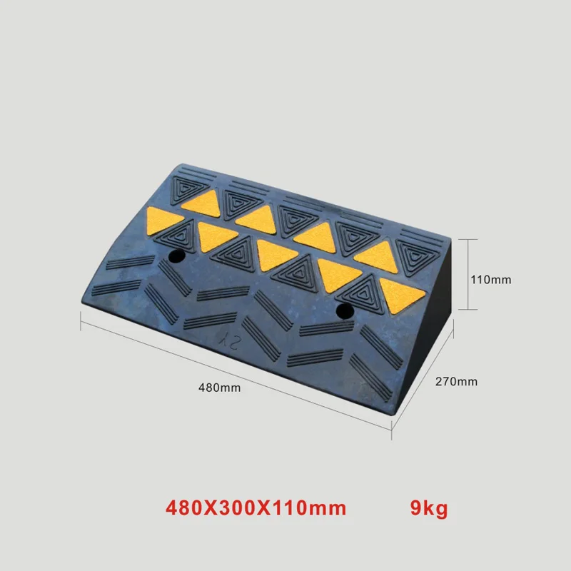 Car Wheel Stoppers and Tire Chocks Plastic and Steel Curb Ramp Rubber Slope Roadway Products