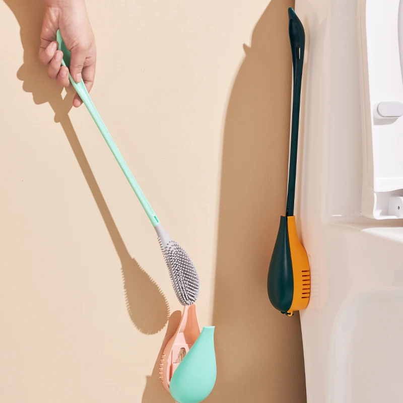 Sanga 2022 Amazon Free Labeling Funny Plastic High Quality TPR Wall Mounted Cleaning Toilet Brush Holders For Bathroom Set