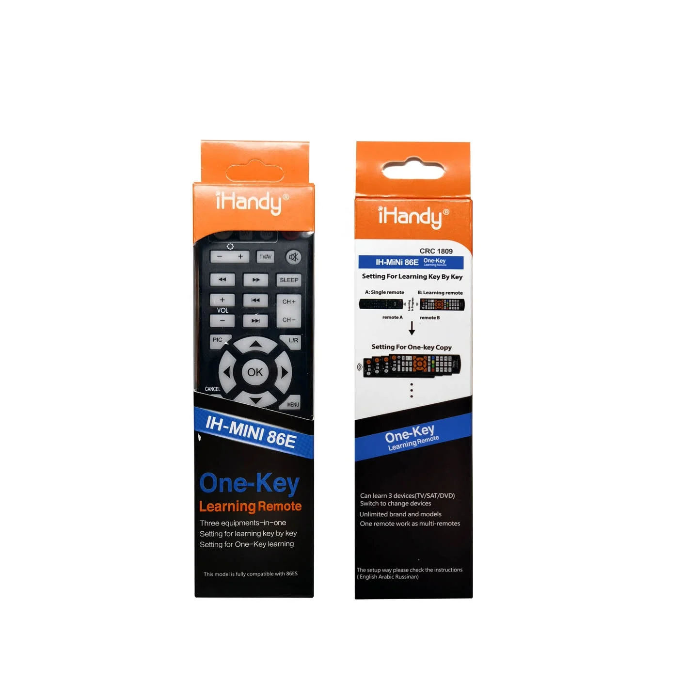 ihandy MINI86E learning code remote control learn from tv dvd sat set up box device ir remote control can be customized