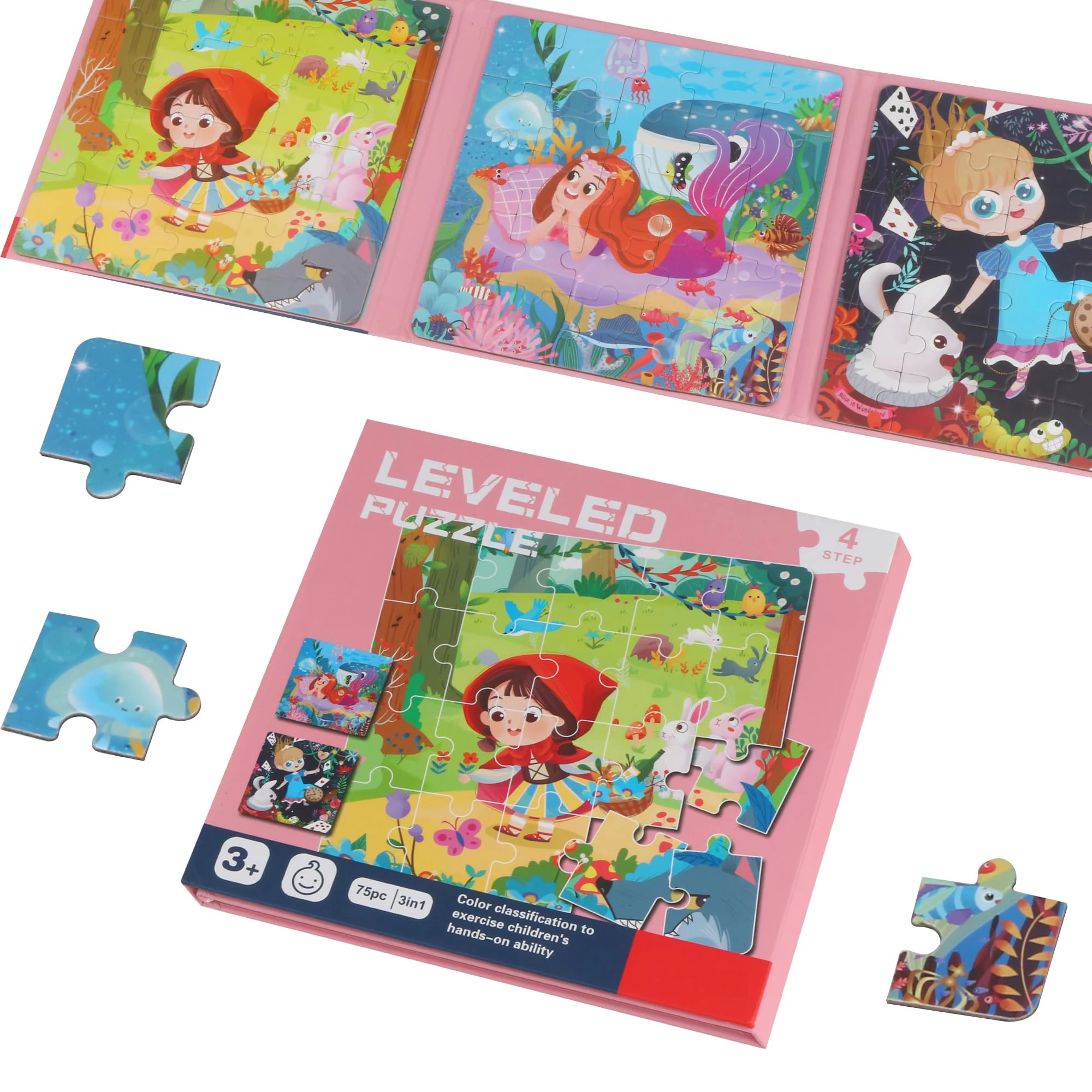2024 new design educational 3-6 age kids playing magnetic jigsaw puzzle book