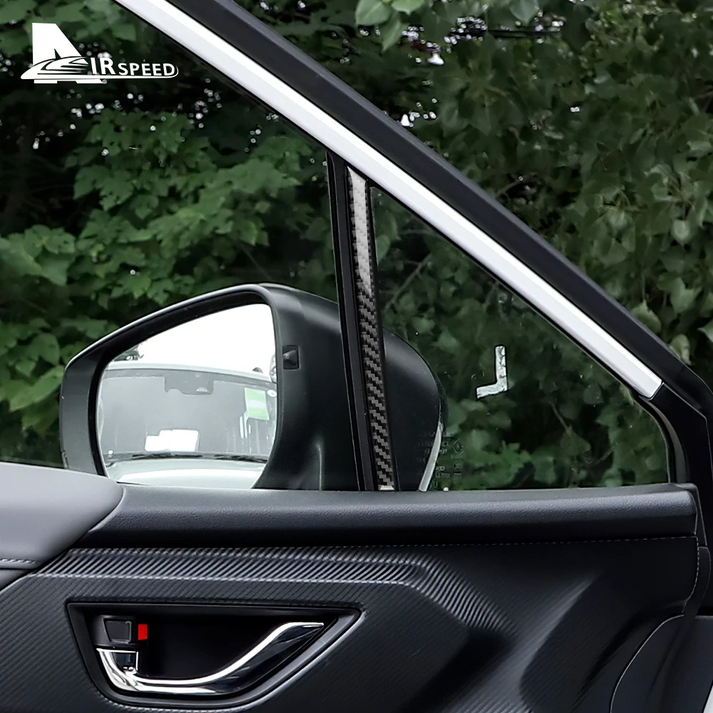 Real Soft Carbon Fiber Sticker For Subaru Crosstrek Impreza 2024 Car Front Door Triangle Window Interior Accessories