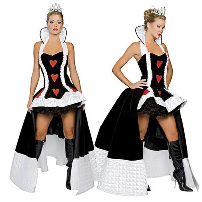 Party Halloween Carnival Fancy cosplay Red Queen of Heart Costume women dress